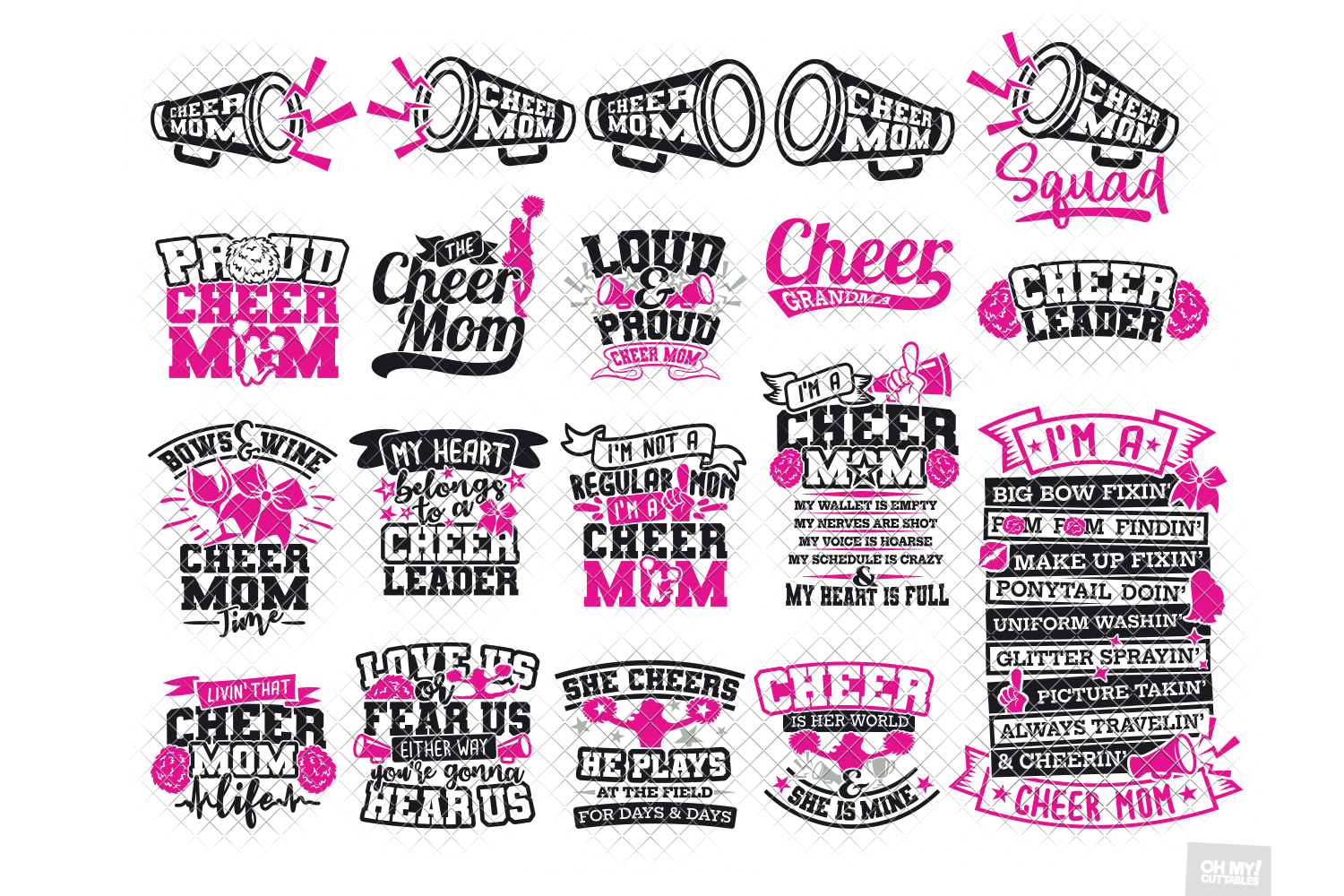 Cheer Mom SVG in SVG, DXF, PNG, EPS, JPG for Silhouette.