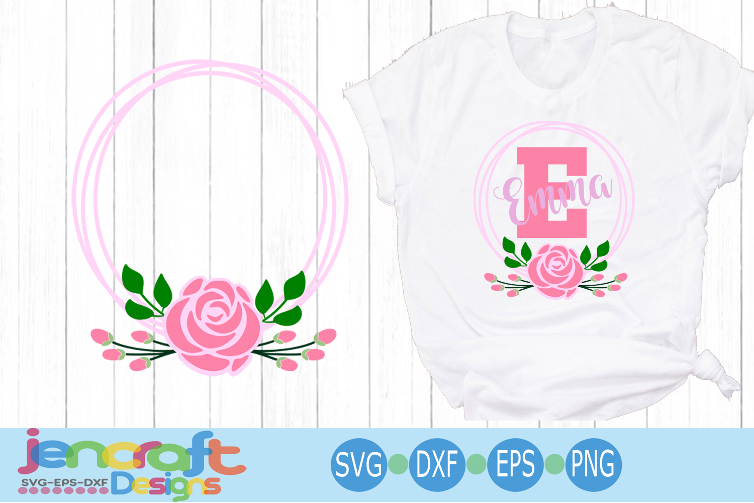 Download Floral SVG Flower Wreath Frame SVG, Roses Monogram Frame SVG