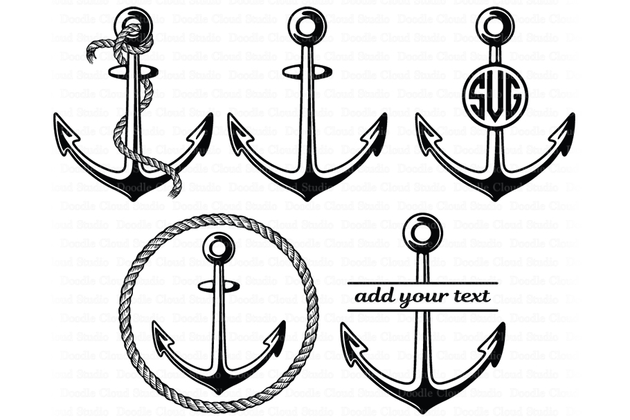 Anchor SVG, Rope Anchor, Anchor Monogram SVG Anchor Clipart.