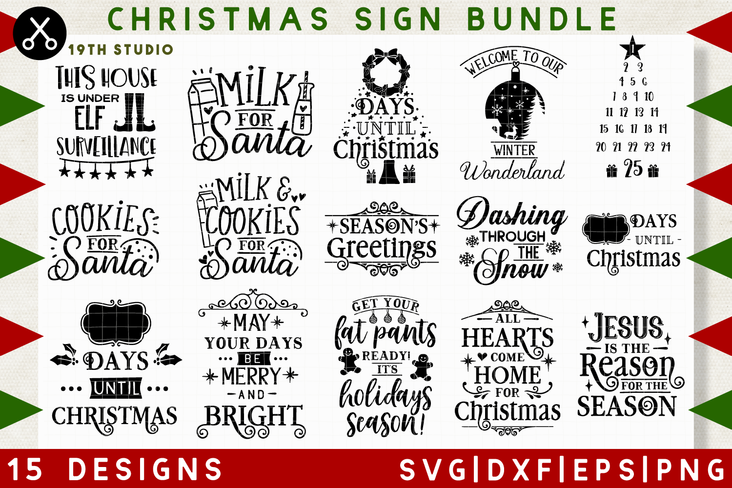 Download Christmas sign SVG Bundle | SVG DXF EPS PNG MB36