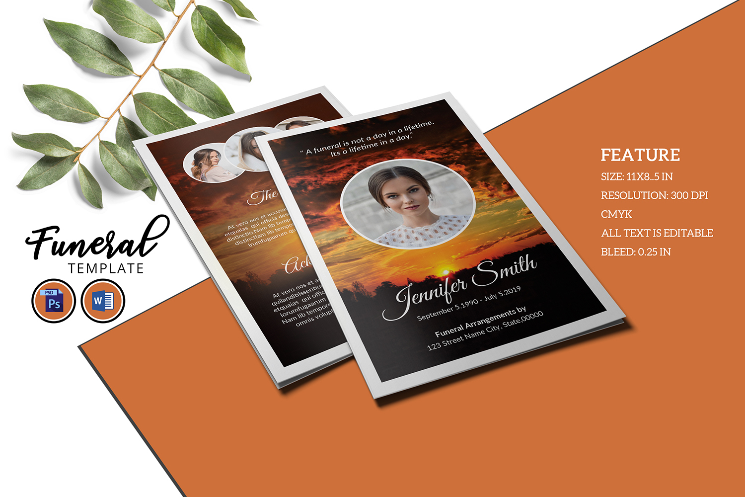 Printable Funeral Program Template Memorial Program