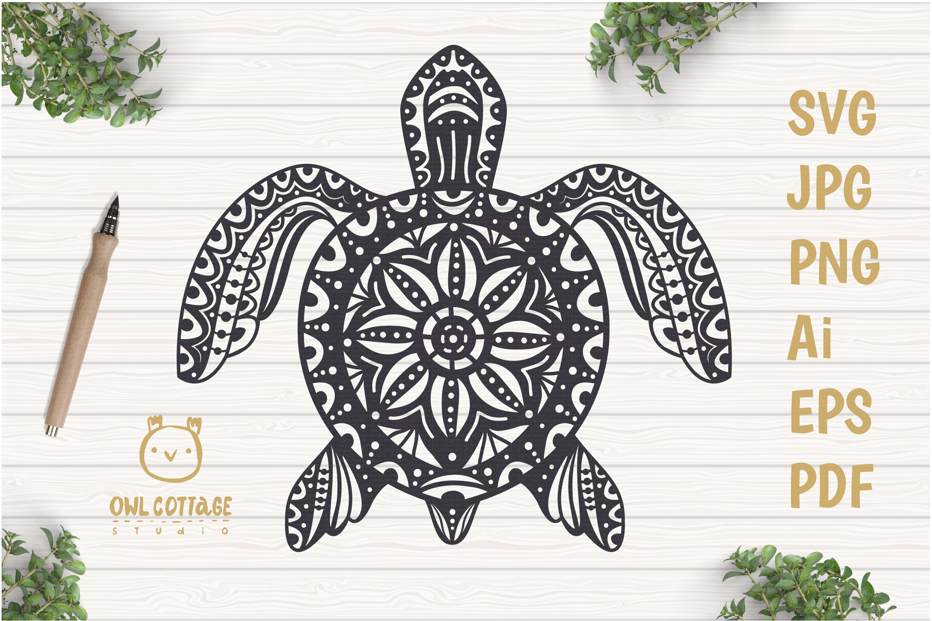 Turtle Mandala Svg Cut File, Turtle Svg, SeaTattoo Design (384846) | Illustrations | Design Bundles