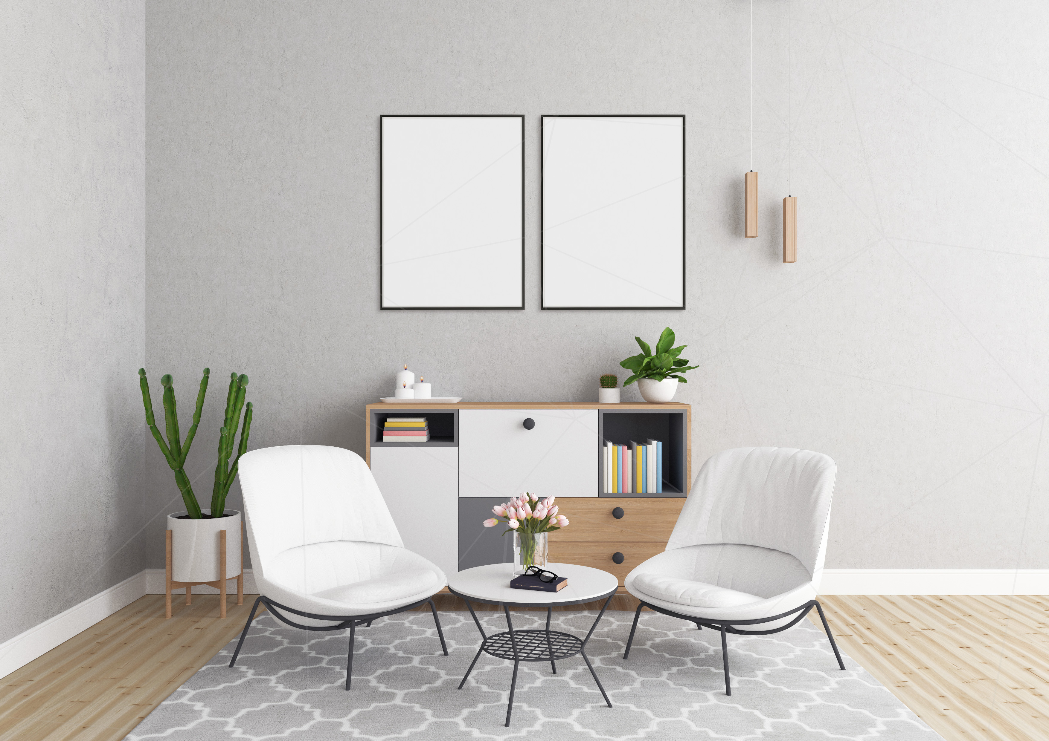 Download Interior mockup bundle - blank wall mock up (43329) | Mock Ups | Design Bundles