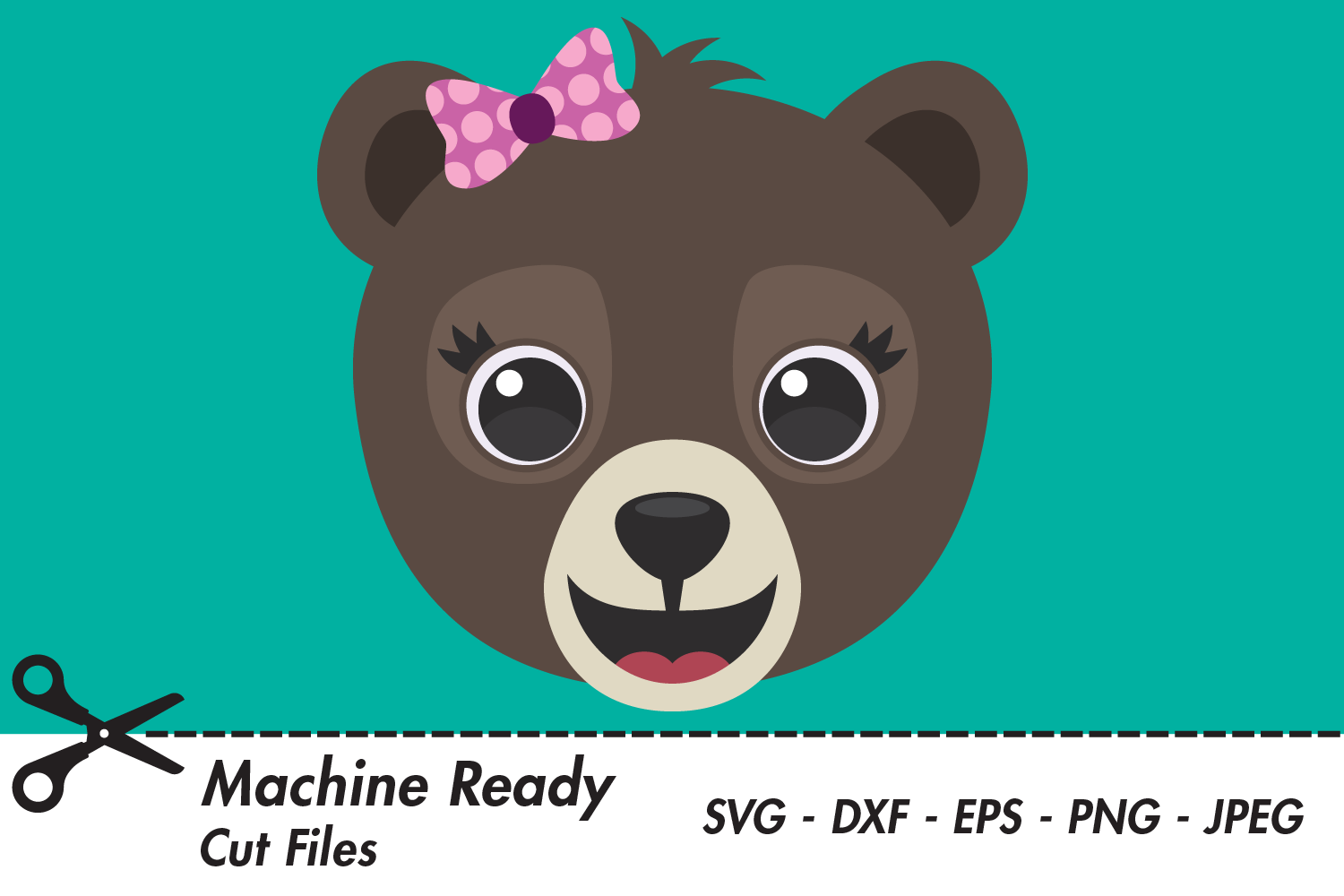 Cute Grizzly Bear SVG Cut Files, Brown Bear, Woodland