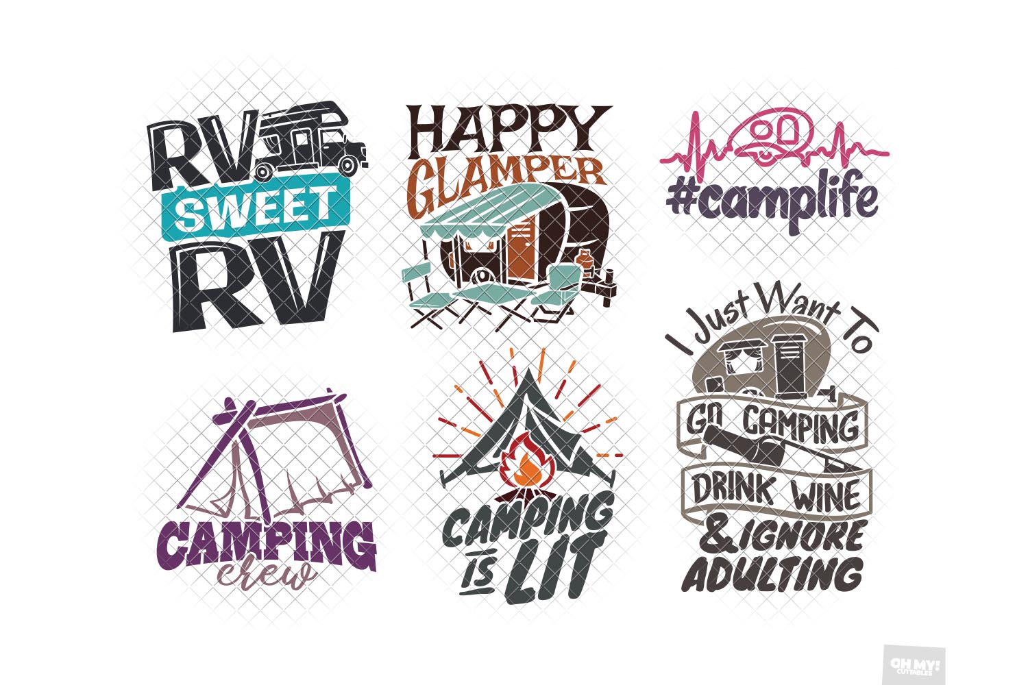 Camping SVG Sayings Vol. 5 in SVG, DXF, PNG, EPS, JPEG