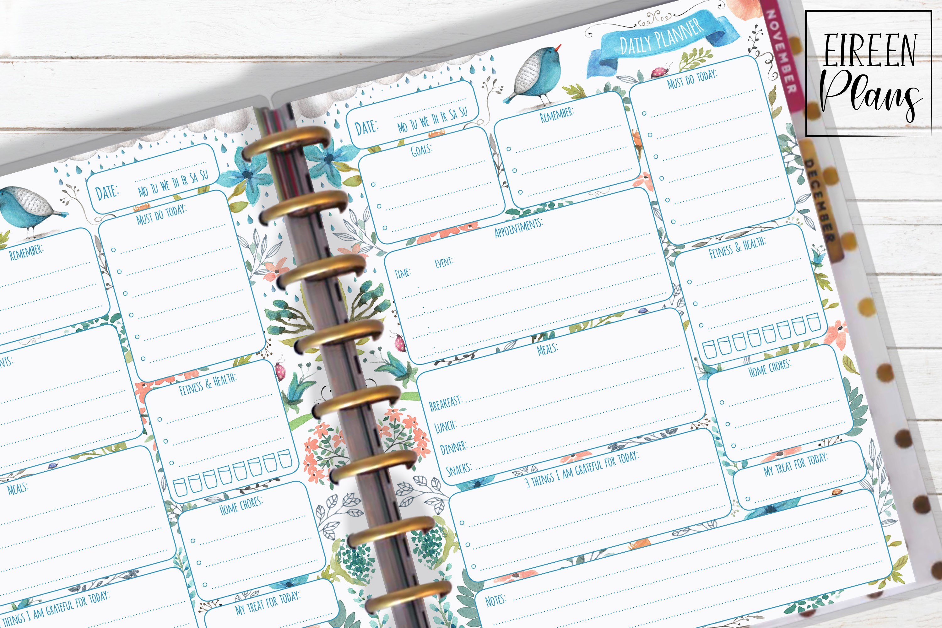 Daily Printable for Classic Happy Planner (233599) Inserts Design