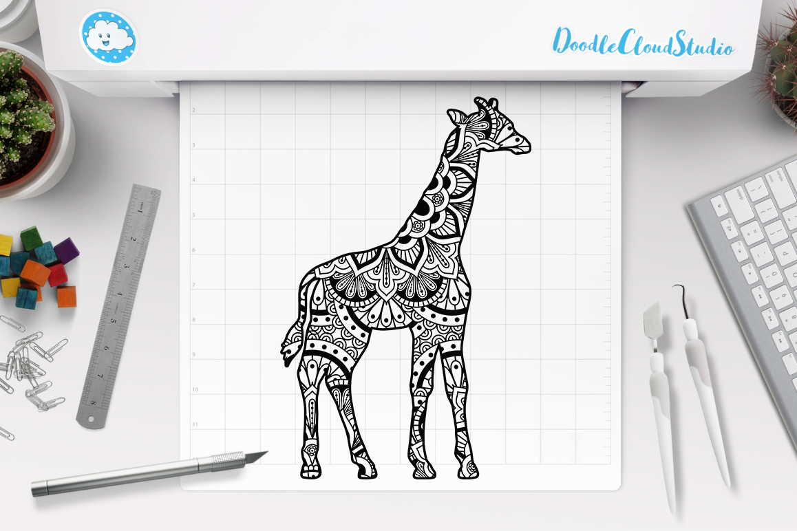 Download Giraffe Mandala SVG Cut Files, Giraffe Mandala Clipart.