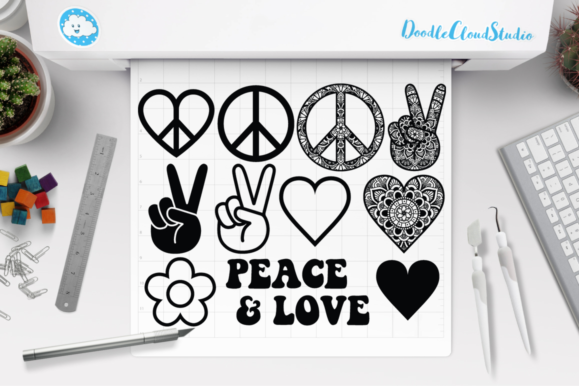 Download Peace Love Bundle SVG, Peace Symbol Svg, Peace Sign Mandala.