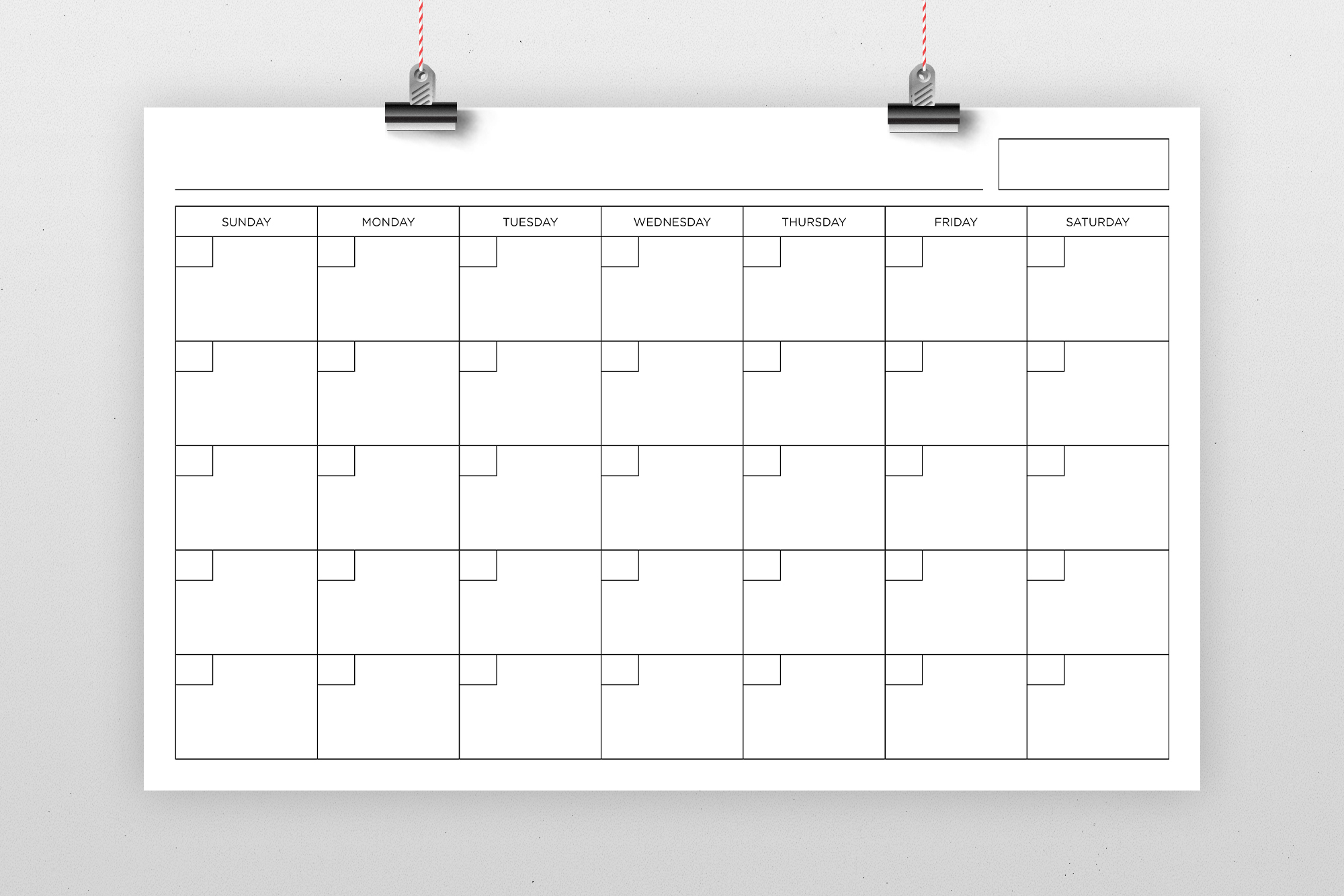 Blank Calendar Chart 3974