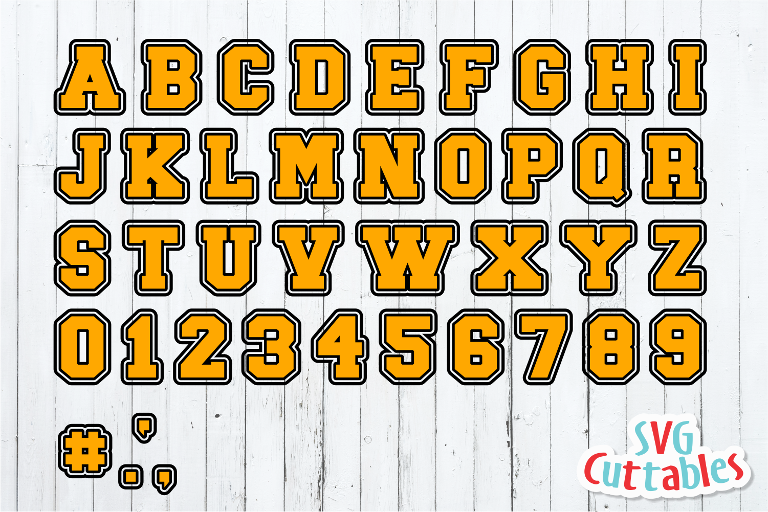 Double Outlined Sport Alphabet | Cut File (124316) | Cut Files | Design