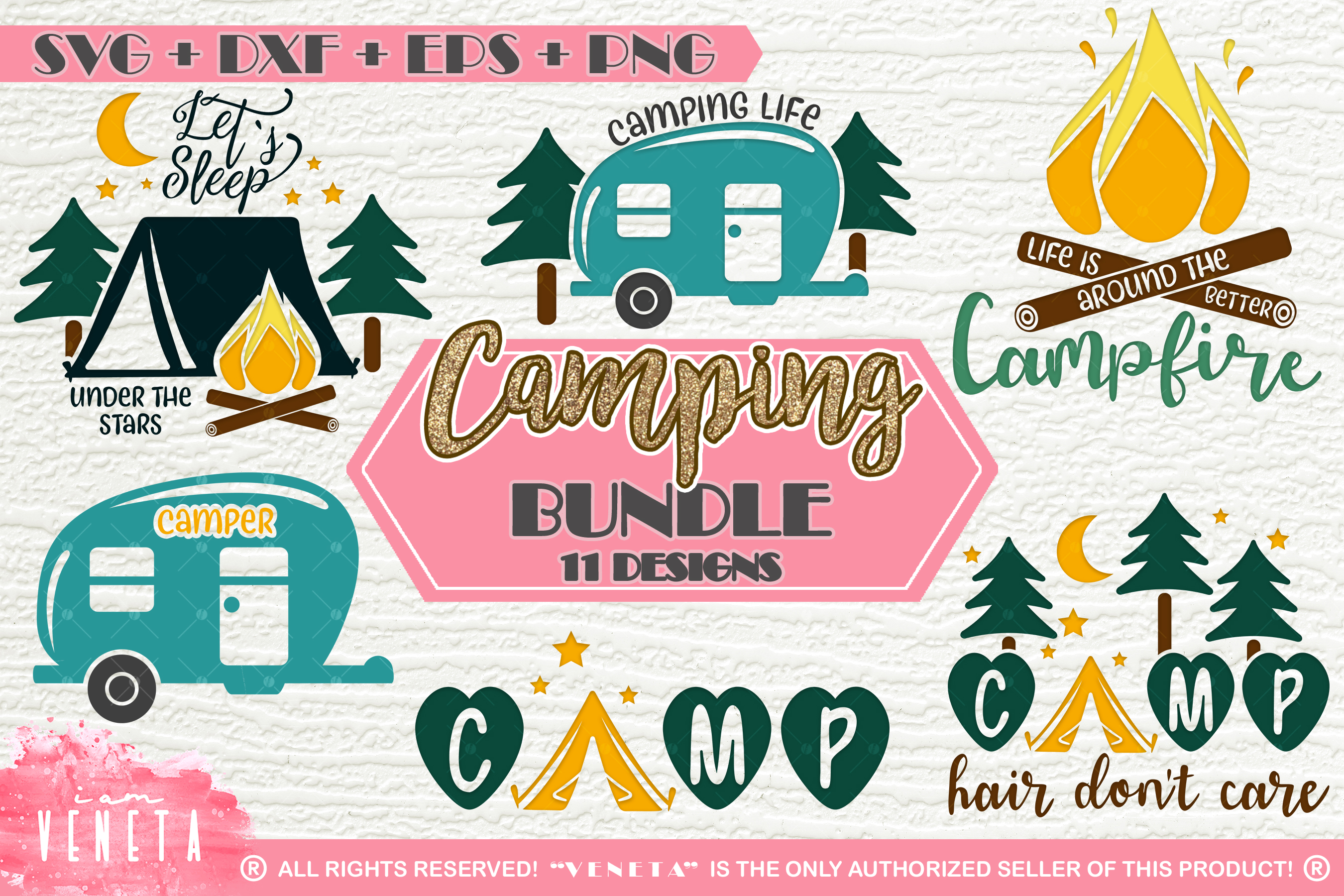 Download Camping Bundle 11 Designs Svg Dxf Eps Png Cut Files