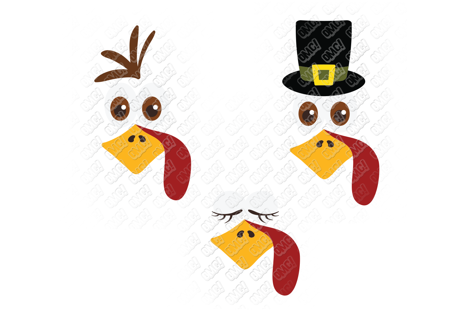 Turkey Face SVG in SVG, DXF, PNG, EPS, JPEG (121925) | Cut ...