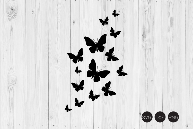 Download Fluttering Butterfies SVG, Butterfly SVG, DXF, PNG Cut ...
