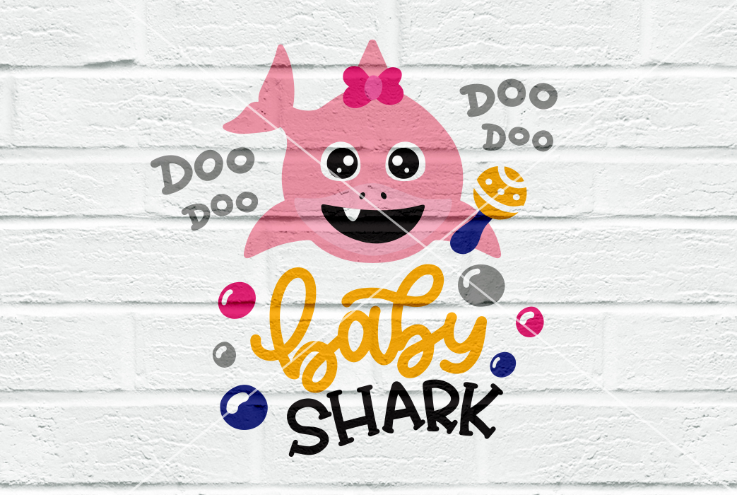 Baby Shark SVG DXF, Baby Girl Shark SVG, Shark Family SVG