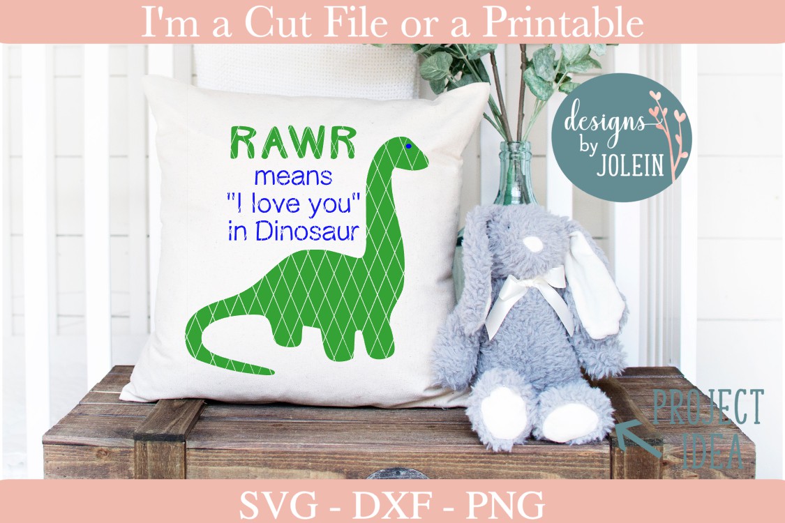 RAWR means 'I Love You' in Dinosaur SVG, PNG, DXF (277679) | Cut Files