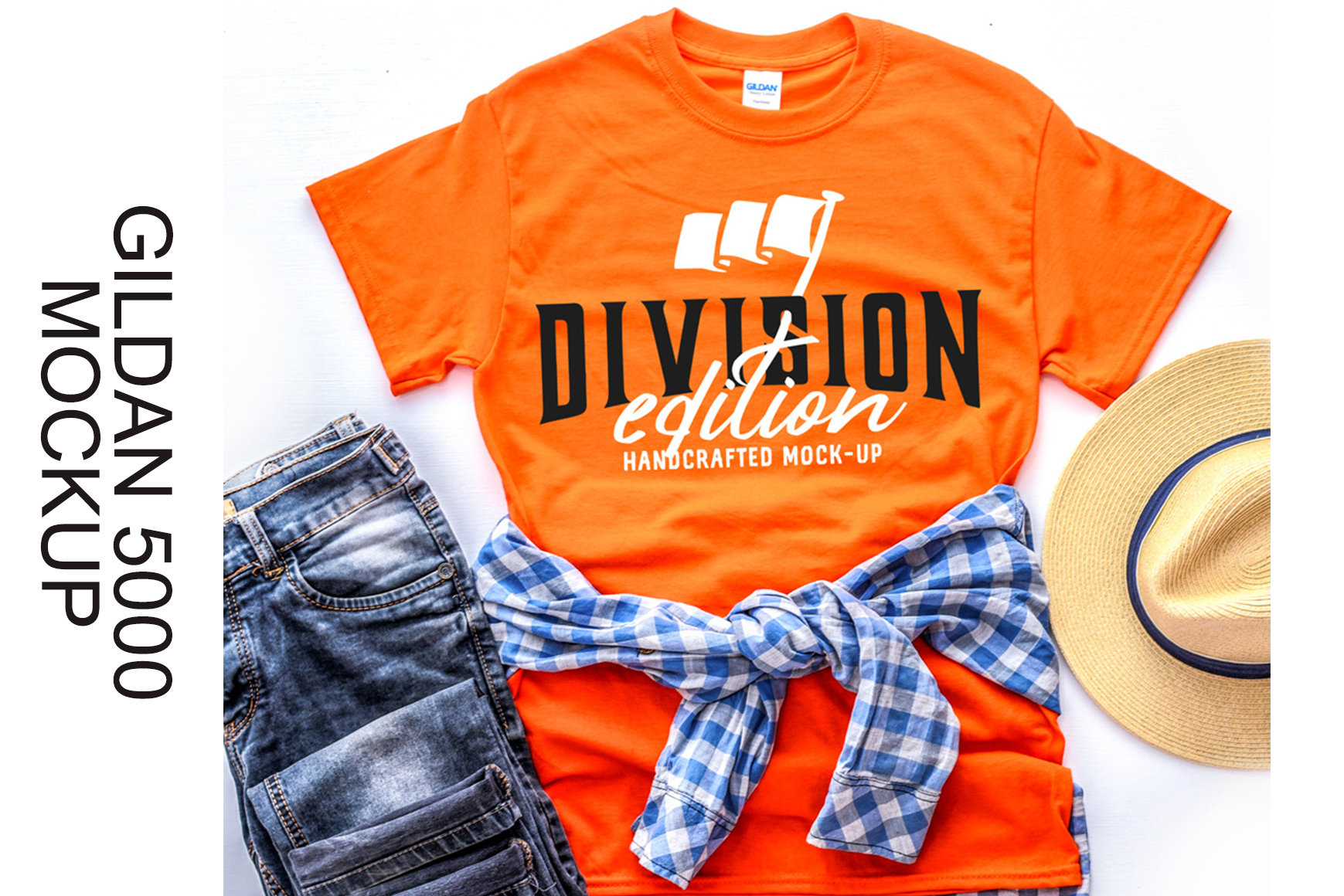 Download Gildan Safety Orange Mock Up Shirts : Gildan Heavy Blend ...