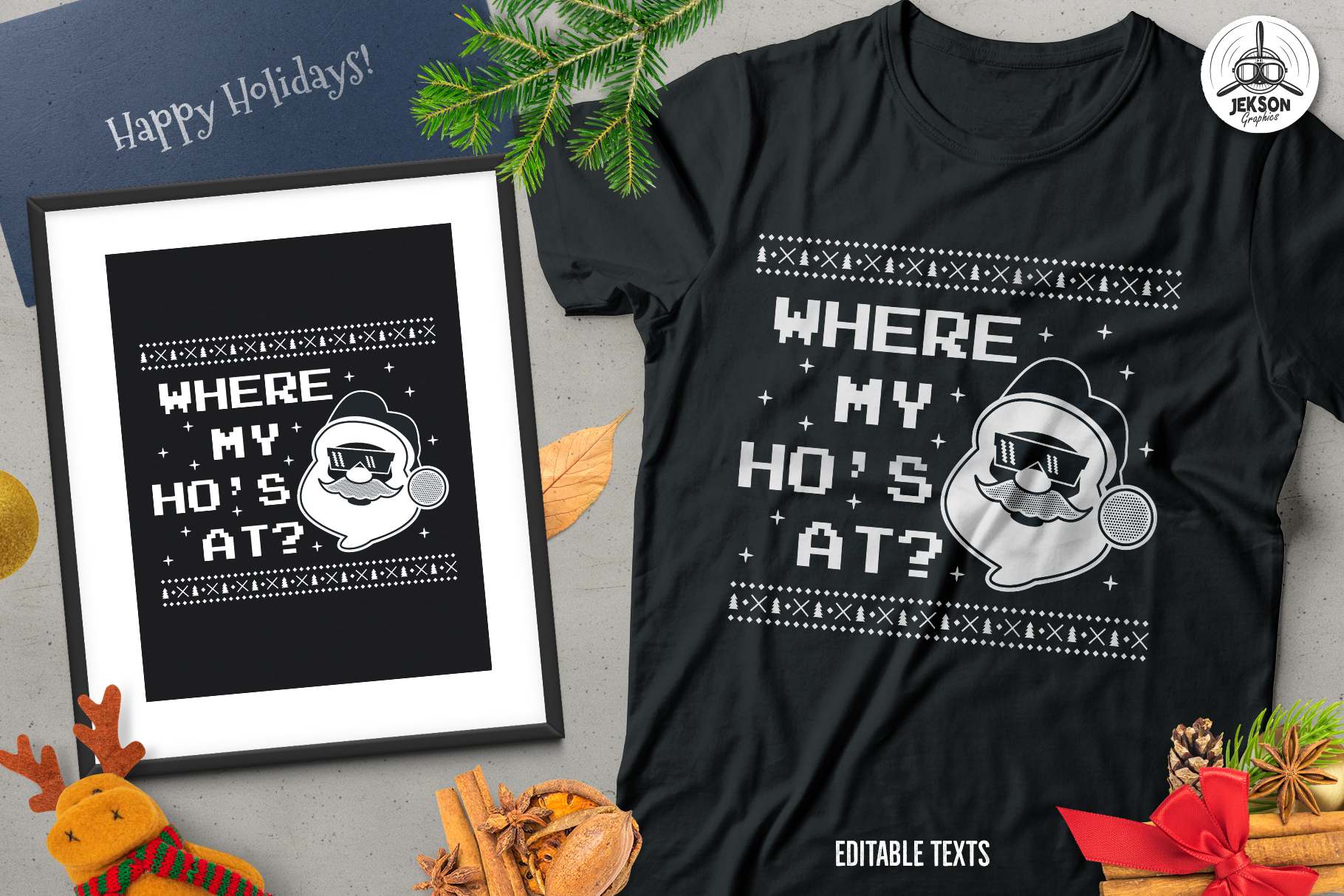 Funny Christmas Santa T Shirt Retro Design Xmas Tee Svg 293649