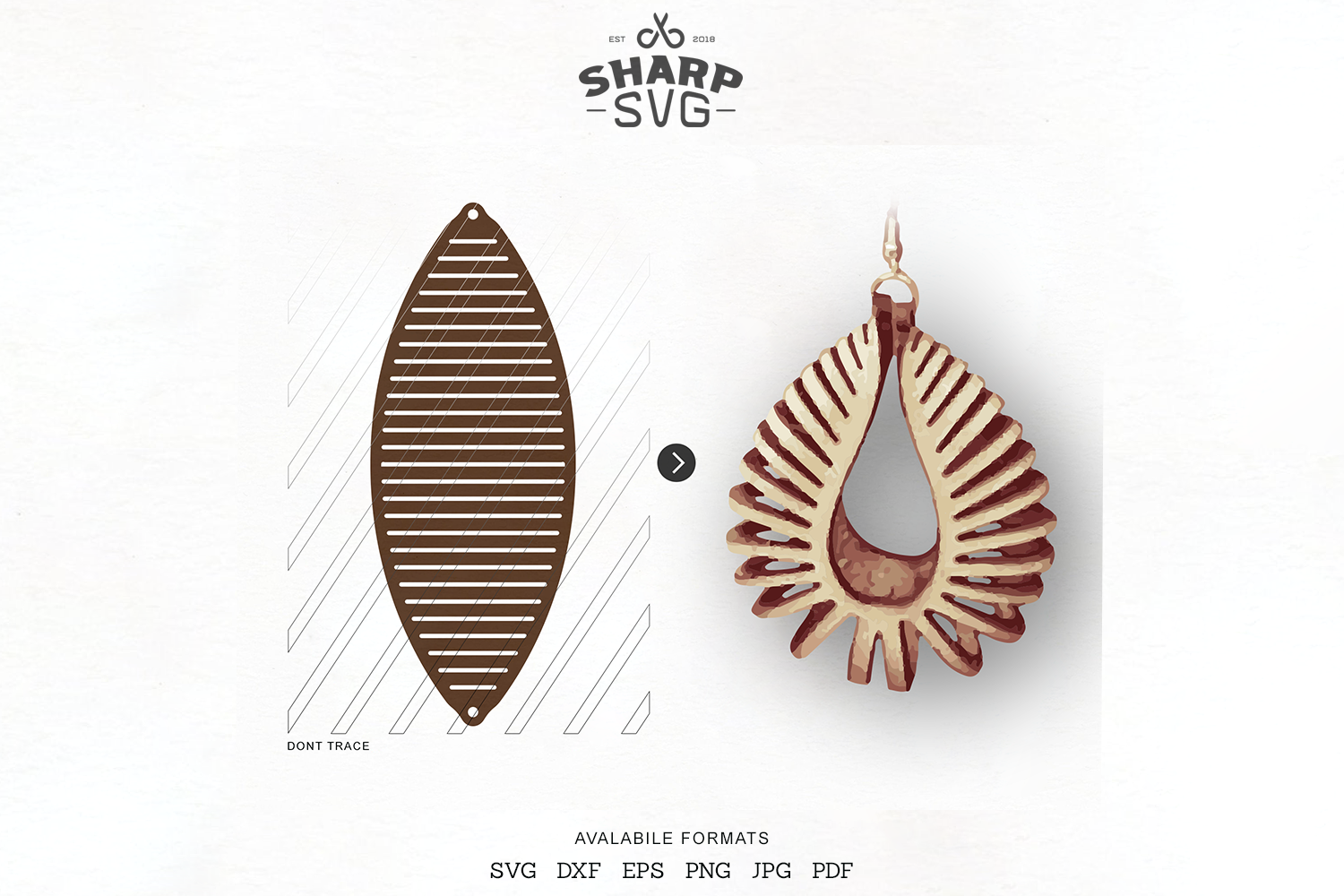 Sculpted Earring SVG Leather Twisted Earrings Cut Template