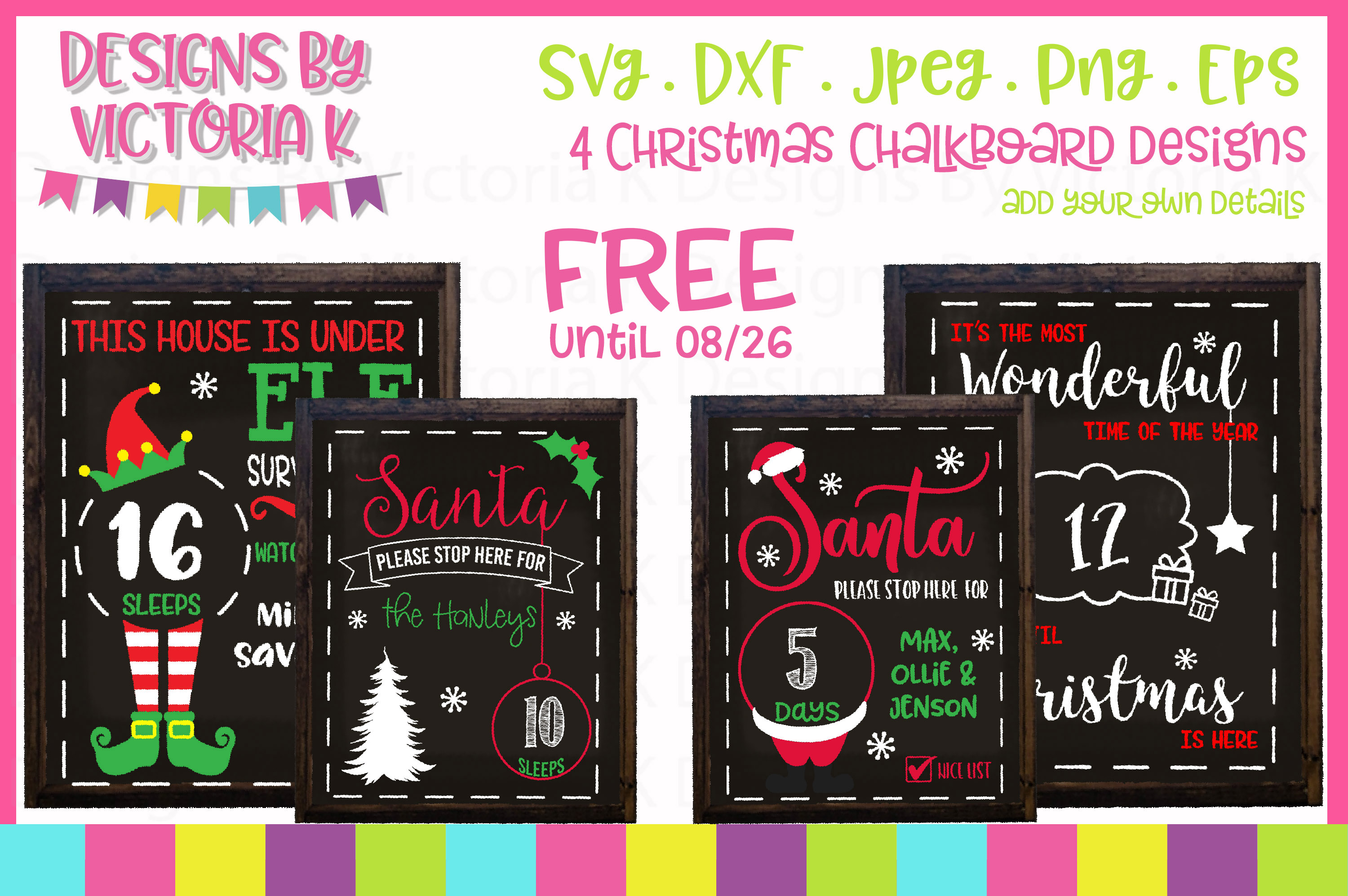 Download Christmas Bundle, Plus 4 FREE Chalkboards SVG, DXF, EPS ...