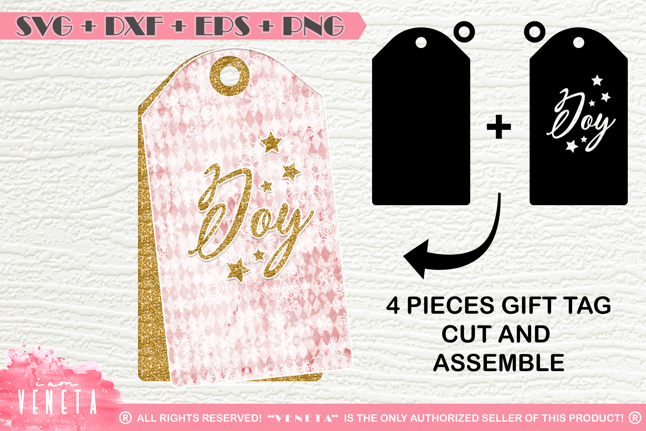 Joy | Christmas | Gift tags |SVG, DXF, EPS, PNG Cutting file