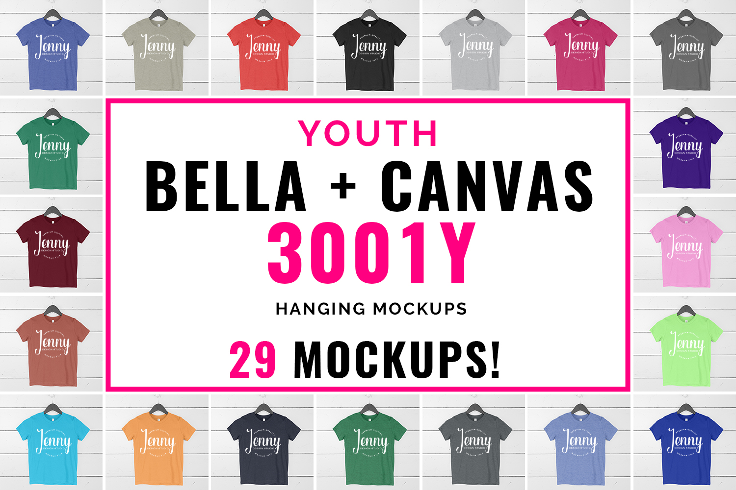 Download Bella Canvas 3001Y Youth Unisex Mockup Bundle