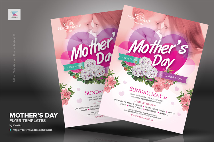 Mother's Day Flyer Templates (255381) | Flyers | Design Bundles