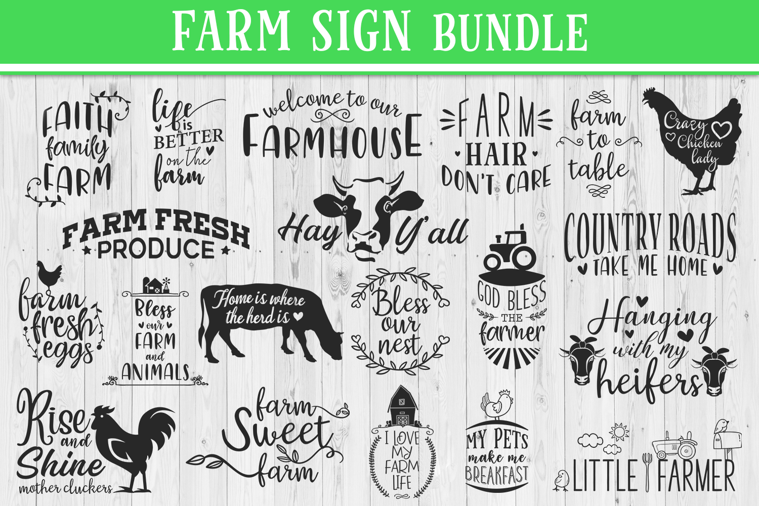 SALE! 20 Farm quotes bundle, Quote sign svg, farm svg