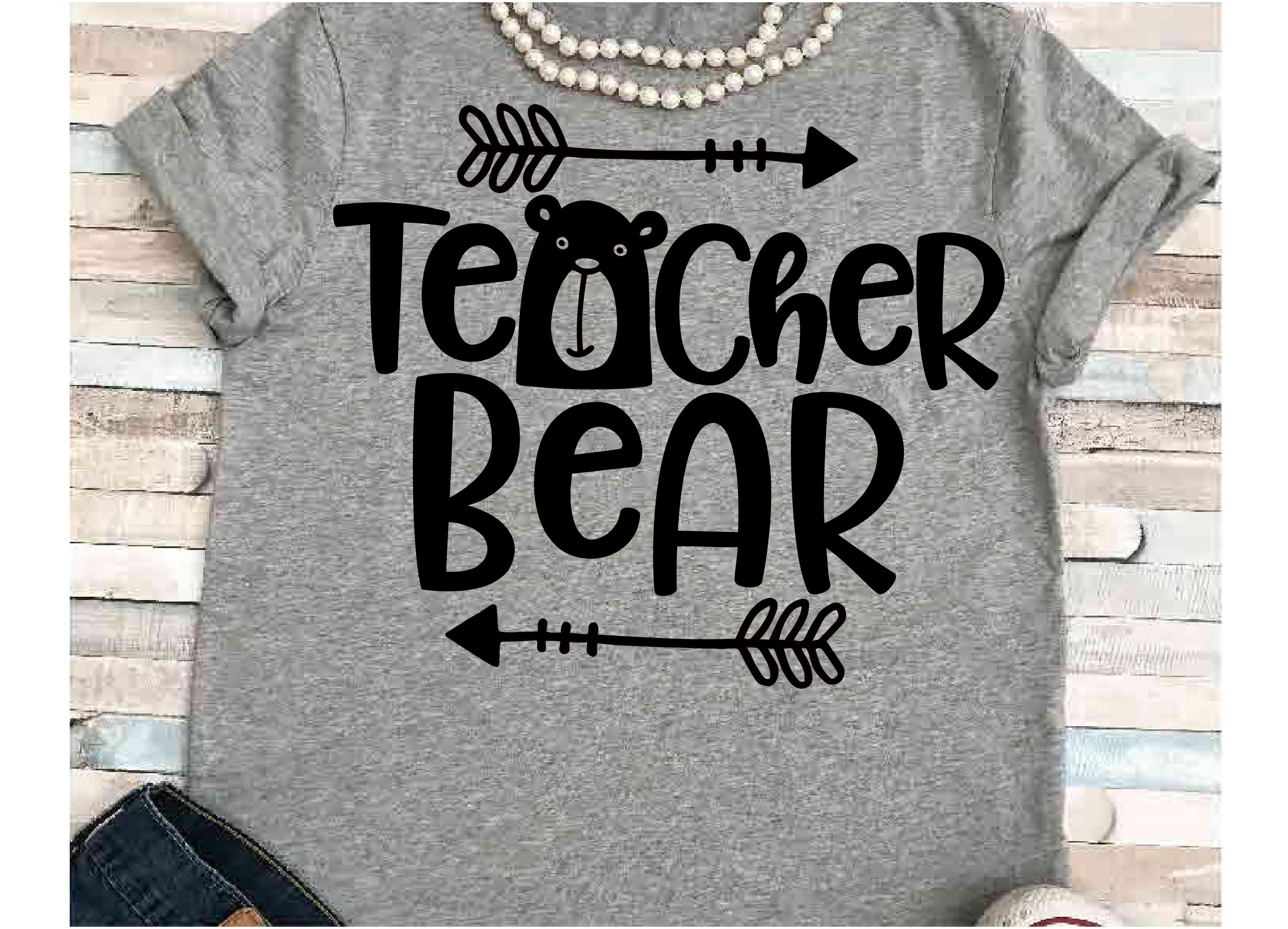 Download Teacher svg SVG DXF JPEG Silhouette Cameo Cricut Teacher bear svg iron on elementary teacher svg ...