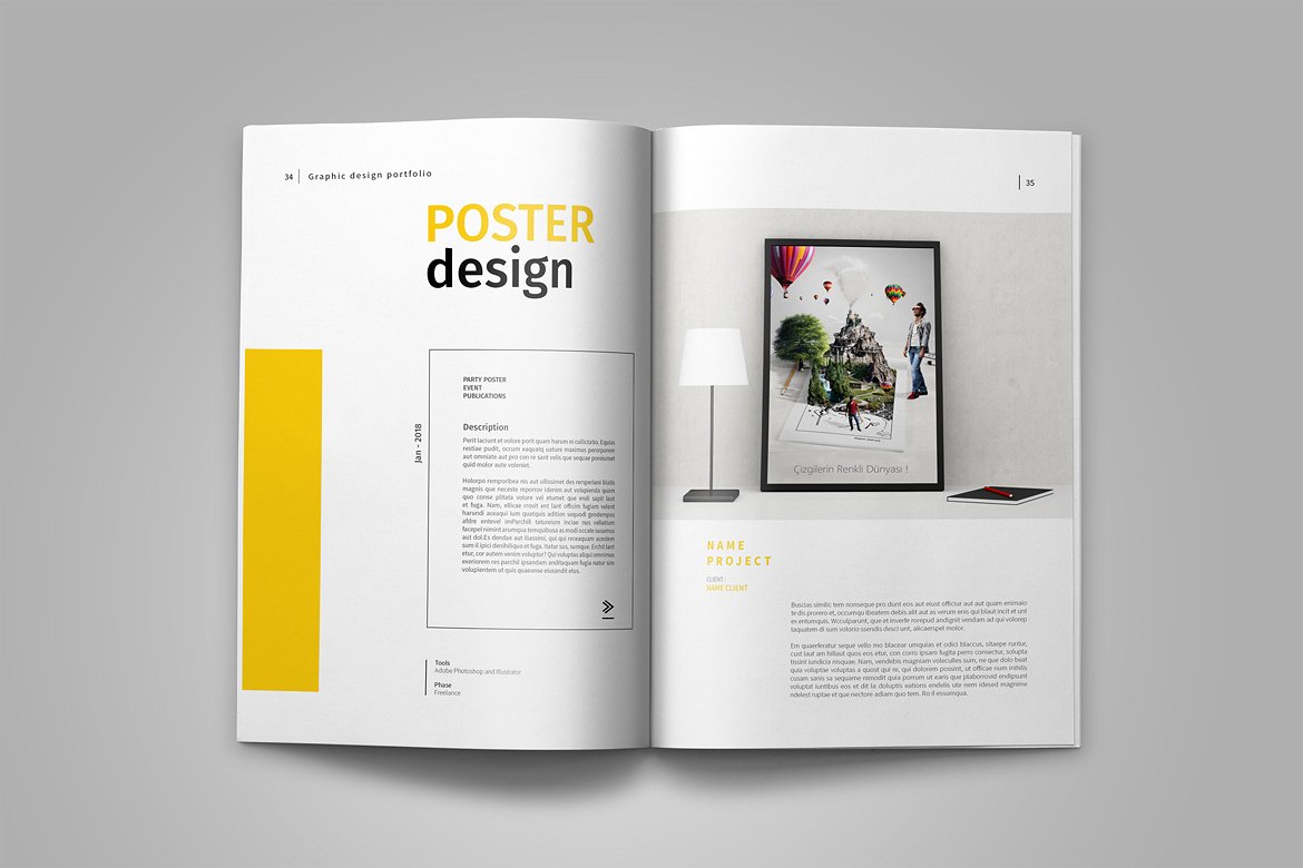 Graphic Design Portfolio Template (82404) | Brochures | Design Bundles