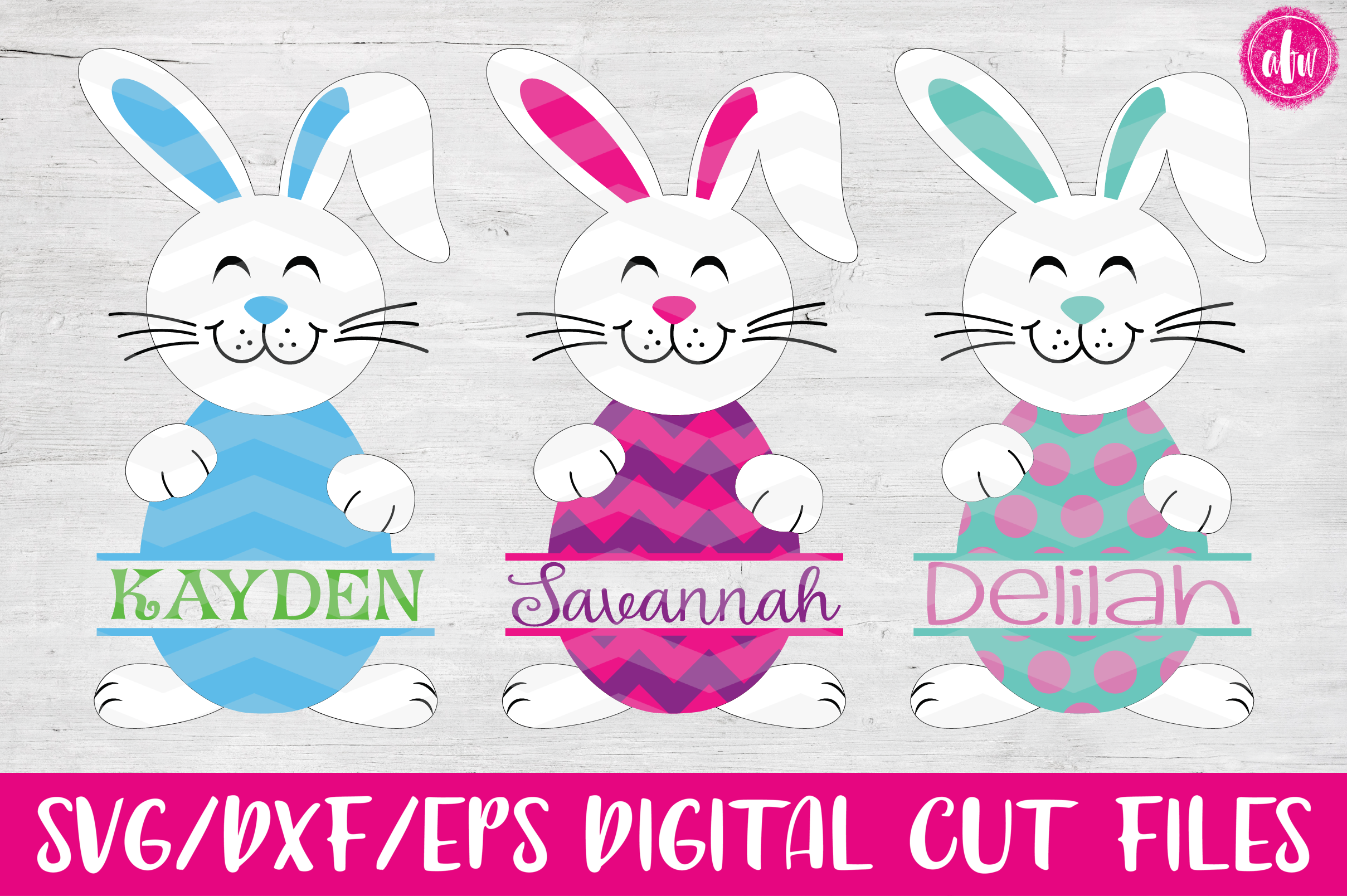 Split Easter Bunny Eggs- SVG, DXF, EPS Cut Files (13786 ...