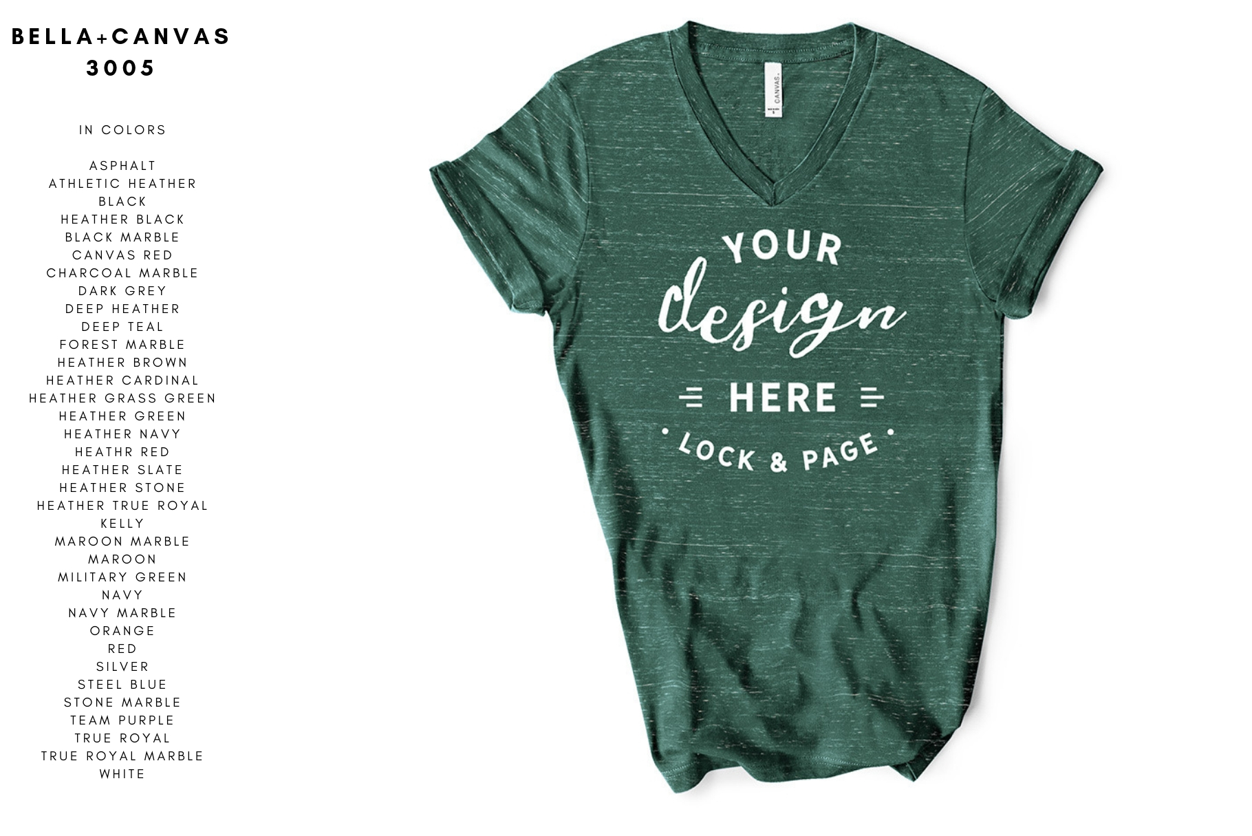 Bella Canvas 3005 VNeck T Shirt Mega Bundle Multi Color