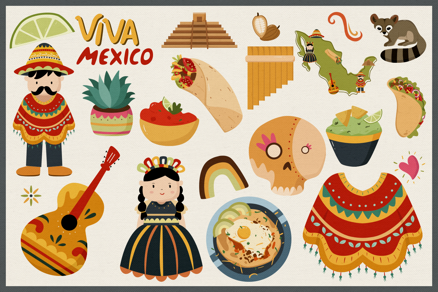 Download Alo Mexico Vector Clipart & Seamless Patterns