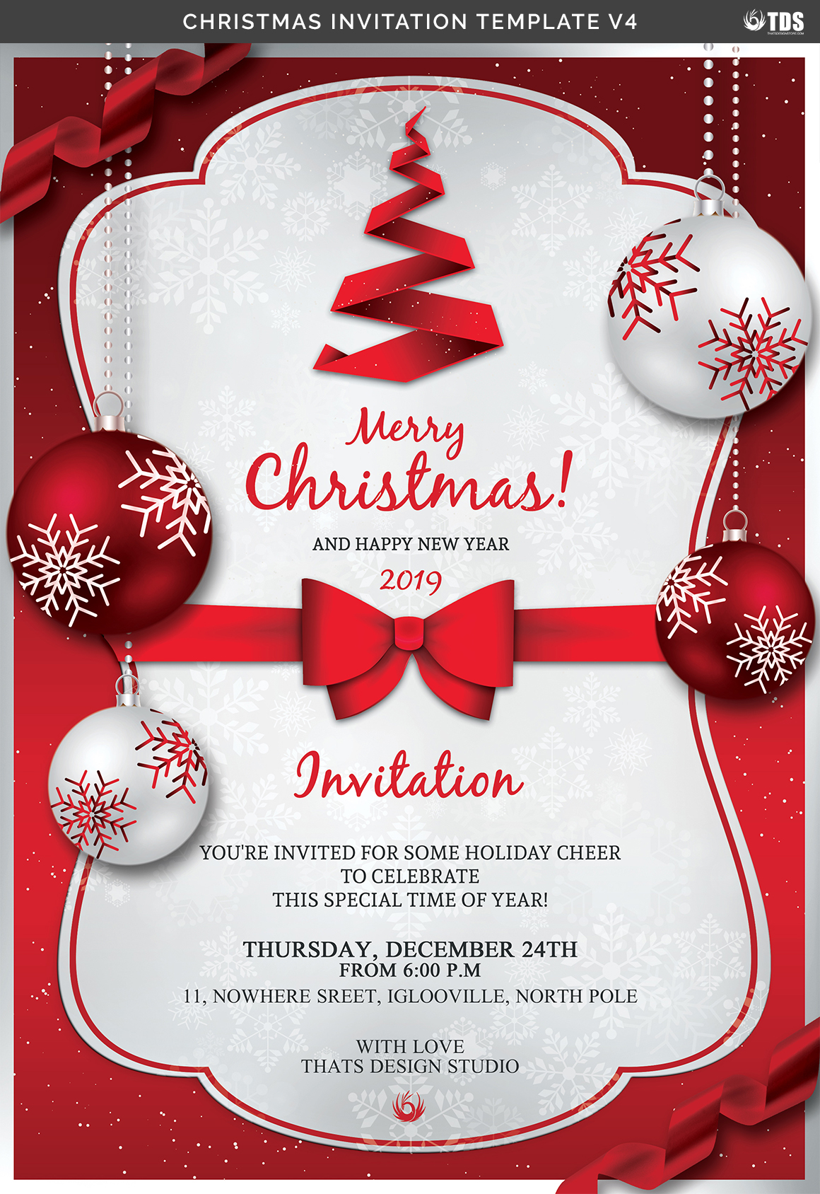 Free Christmas Party Invitation Template Word