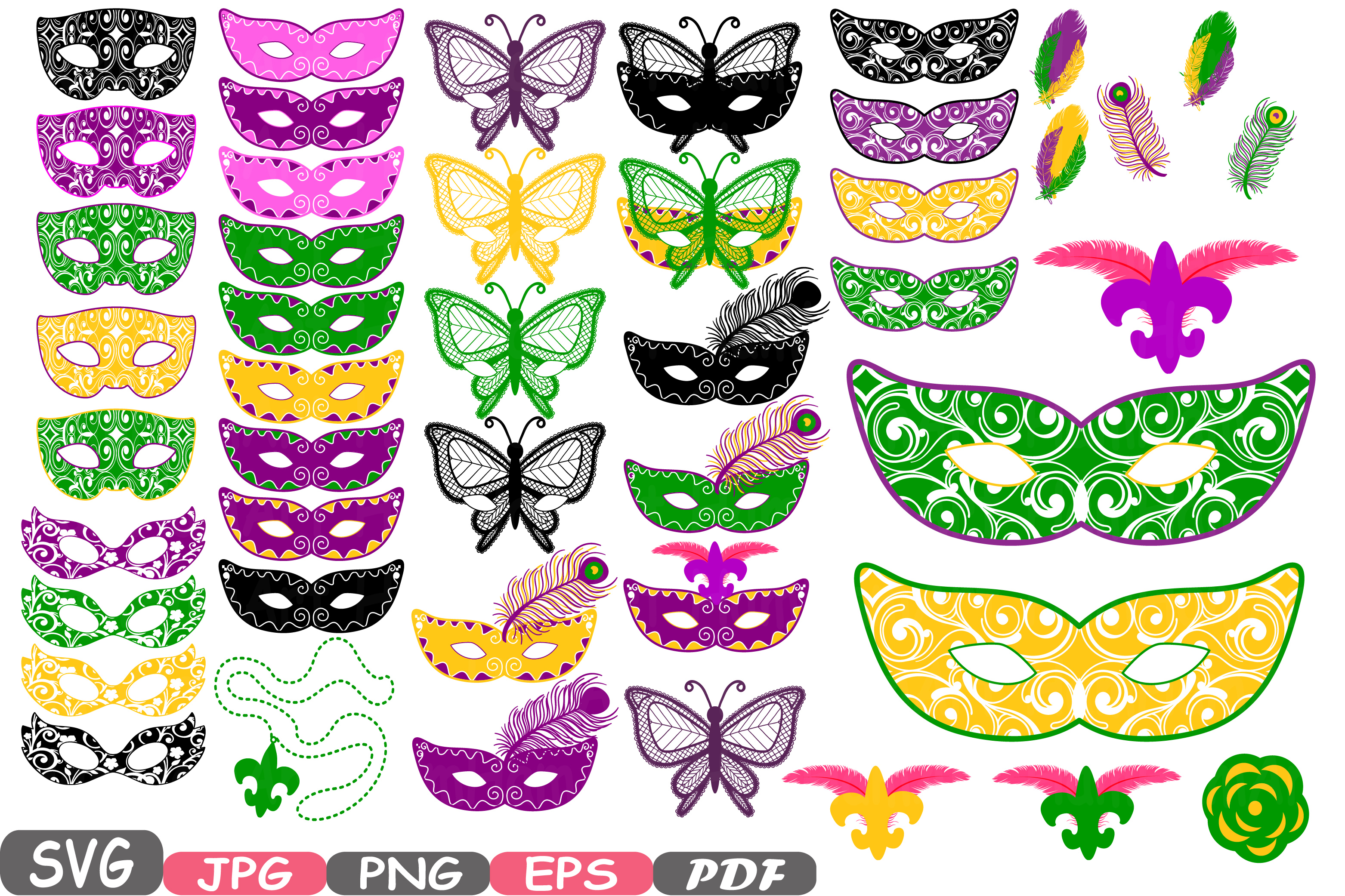 Download Props Mask Mardi Gras Masquerade Party bundle svg 13c ...