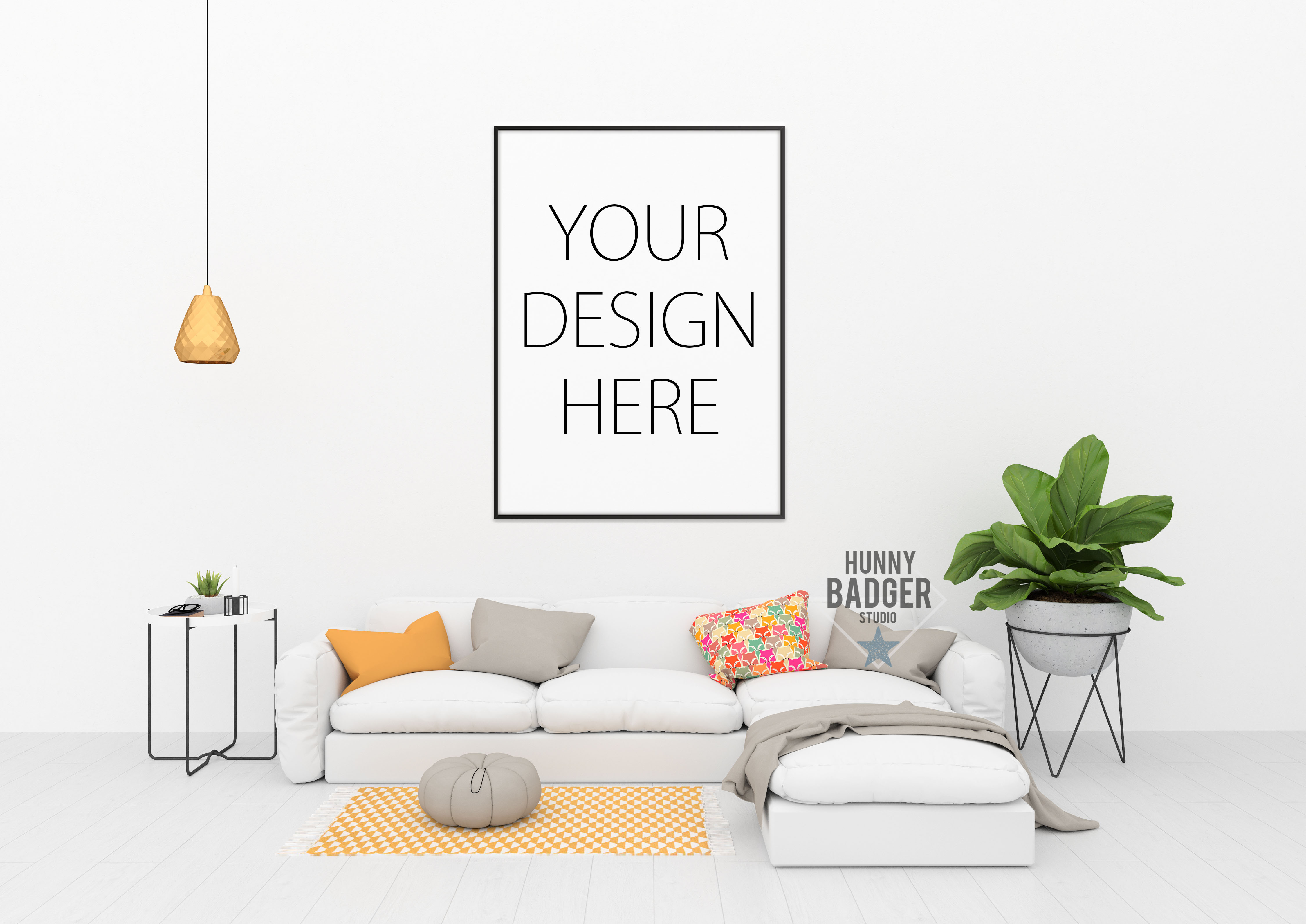 Blank wall mockup - wall art mock up