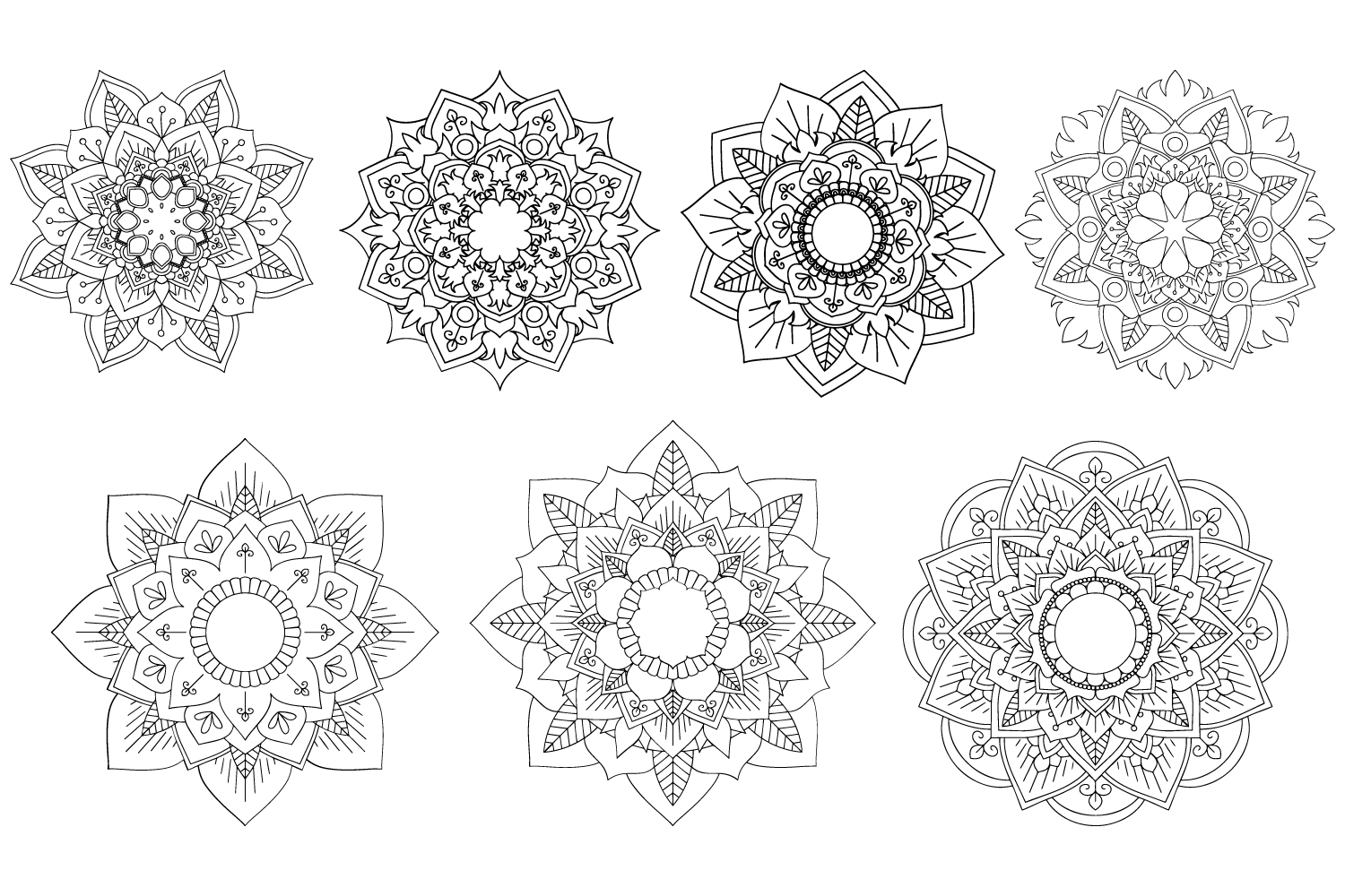 15 Mandala svg Mandala Vectors Svg Dxf Png Jpg Eps vector fi