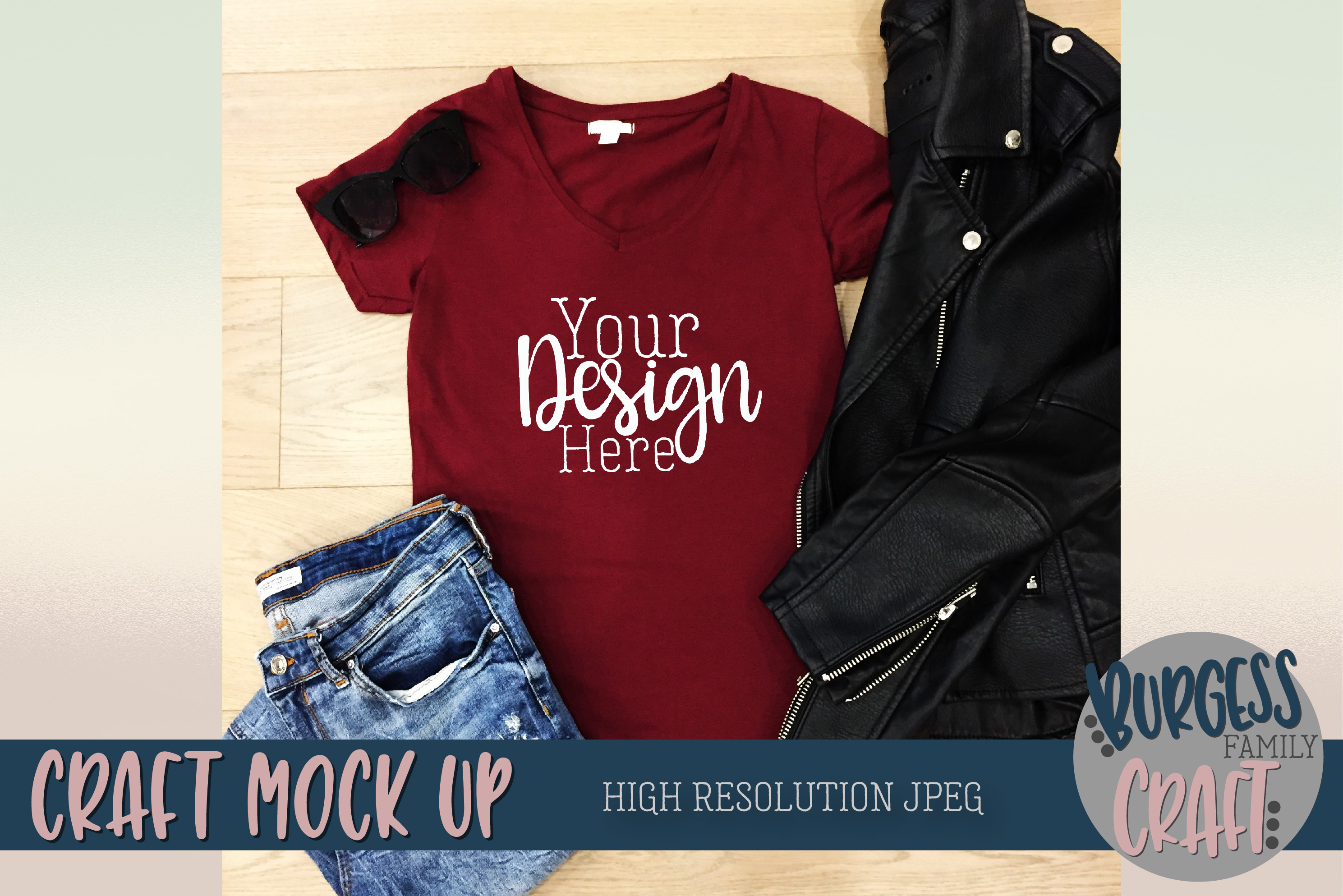 Download Red t-shirt Craft Mock up | High Resolution JPEG (163111) | Clothing | Design Bundles