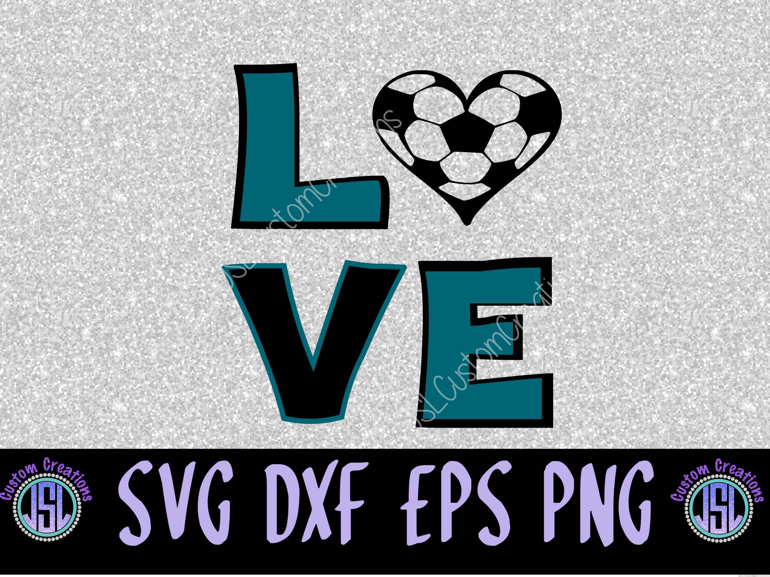 Download LOVE Soccer SVG, EPS, DXF, PNG Digital Download