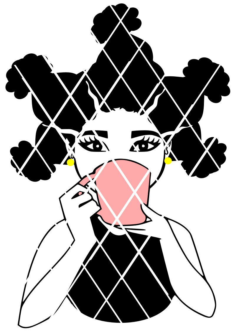 Download WOMAN DRINKING WITH MUG SVG,Bantu HAIR SVG,SISTAH (98800 ...
