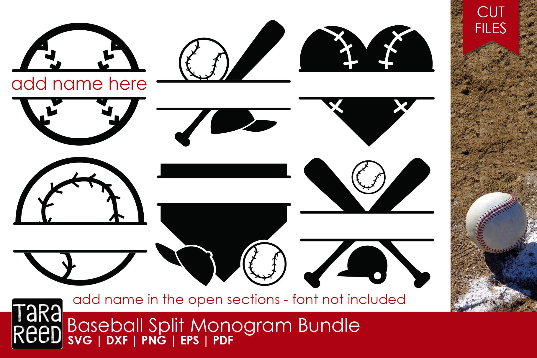 Download Baseball Split Monogram Bundle