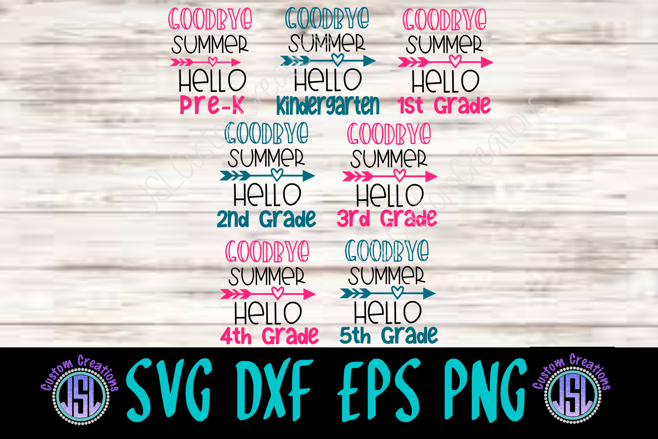 Download Goodbye Summer, Hello School | Bundle SVG DXF EPS PNG ...