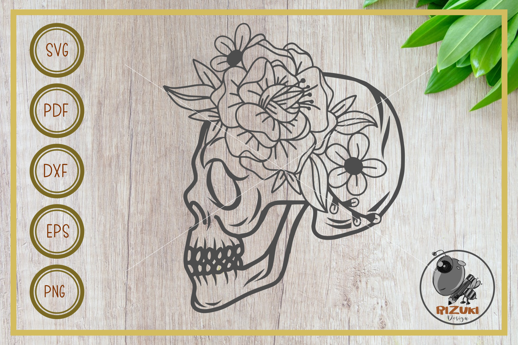 Download Skull Svg Skull Head With Flowers Cut File Line Art 3D SVG Files Ideas | SVG, Paper Crafts, SVG File