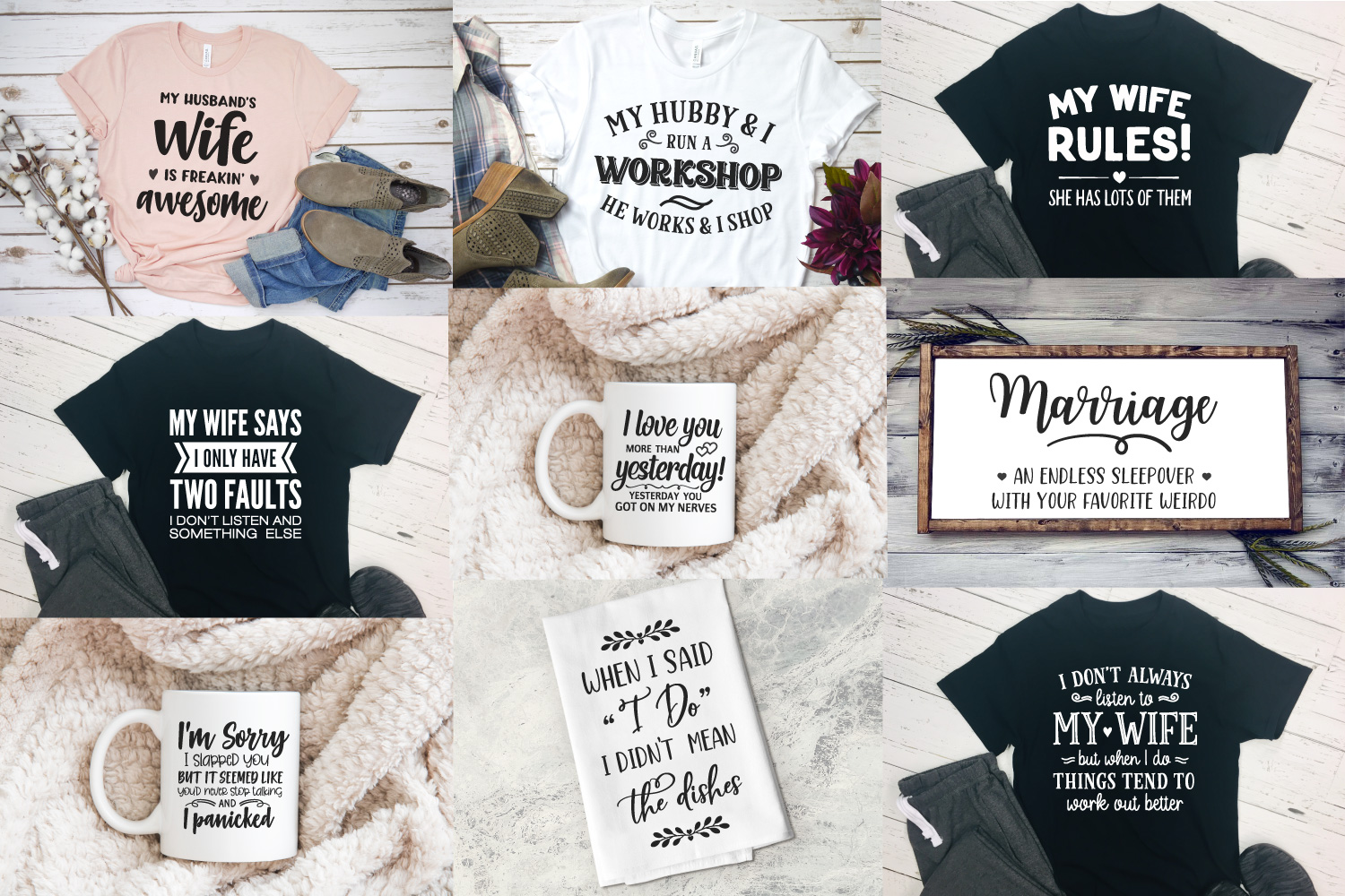 Husband And Wife Quotes Bundle- SVG, PNG, DXF, EPS (209837) | SVGs ...
