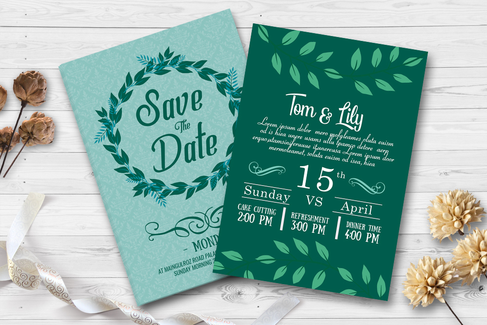 Two Sided Save The Date Invitation Card (533406) Card Making Design