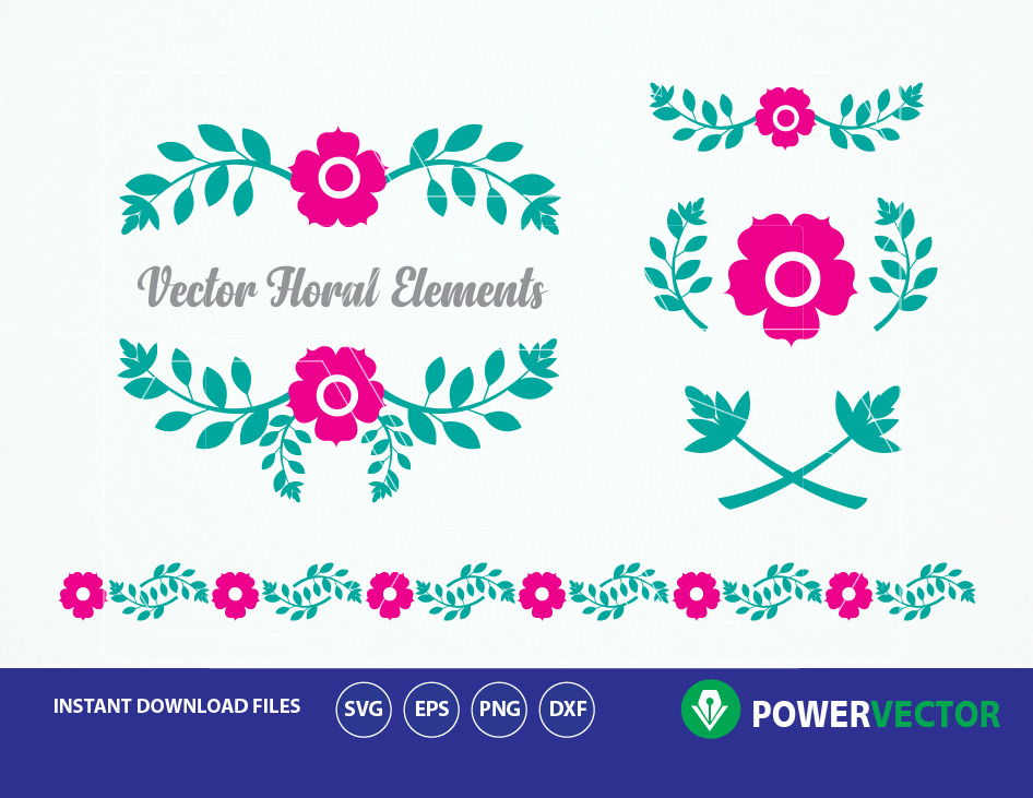 Download Flowers svg. Pink floral elements. Floral wreath clip art ...