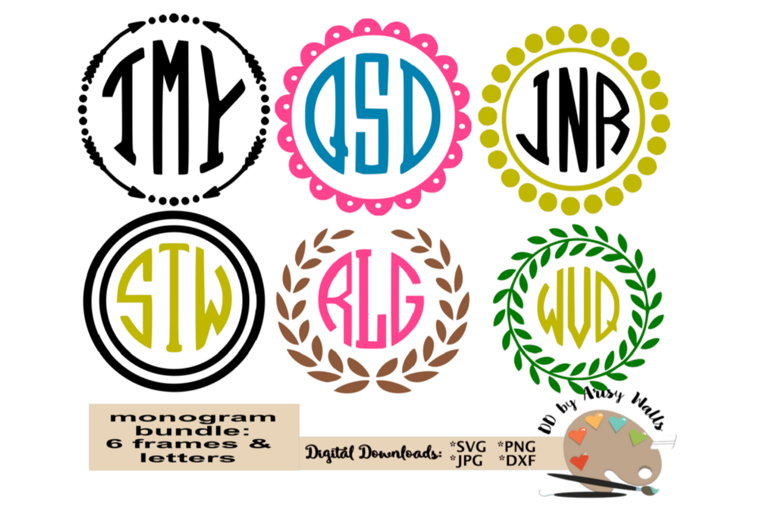 monogram alphabet bundle, Monogram frames bundle svg dxf jpg