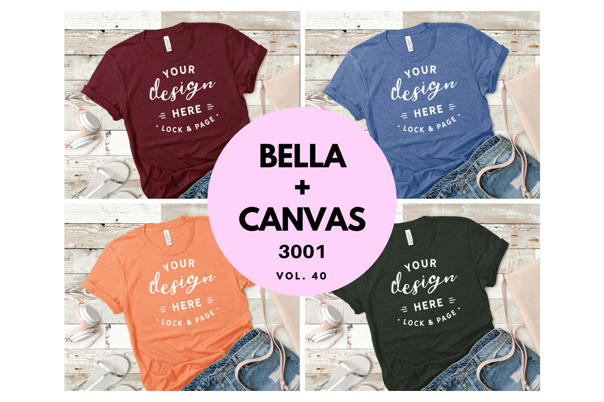 3001 Bella Canvas Mockup Bundle T-Shirt Flat Lay Collection (104604 ...