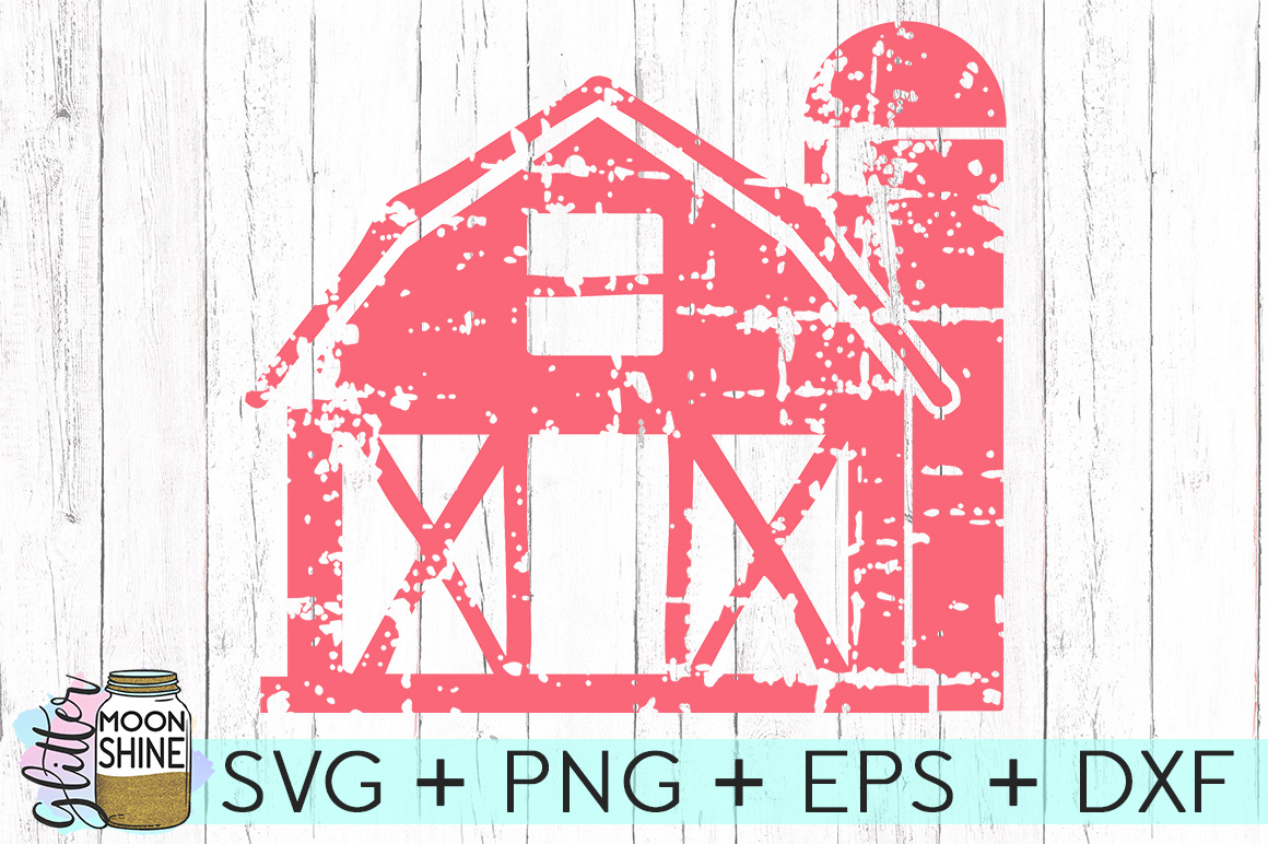 Distressed Barn SVG DXF PNG EPS Cutting Files (75906) | SVGs | Design