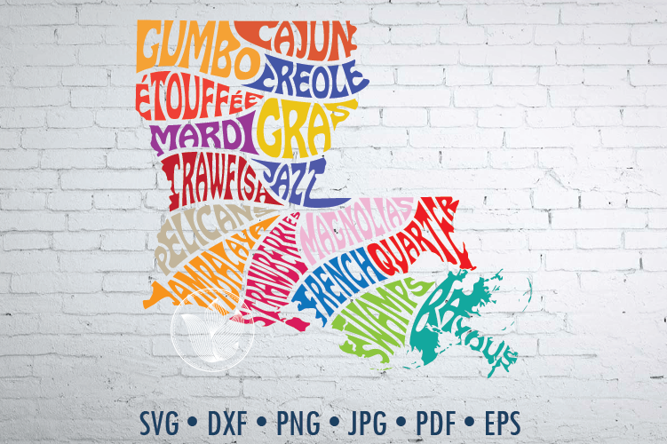 Louisiana Words characteristics, Svg Dxf Eps Png Jpg (379512) Cut