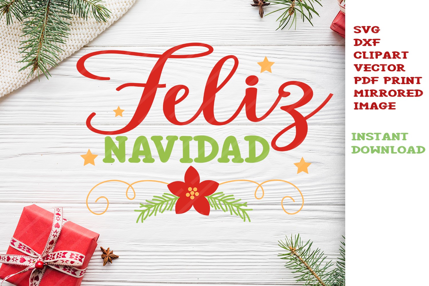 Download Feliz Navidad SVG Cut files Clipart Vector Christmas svg ...